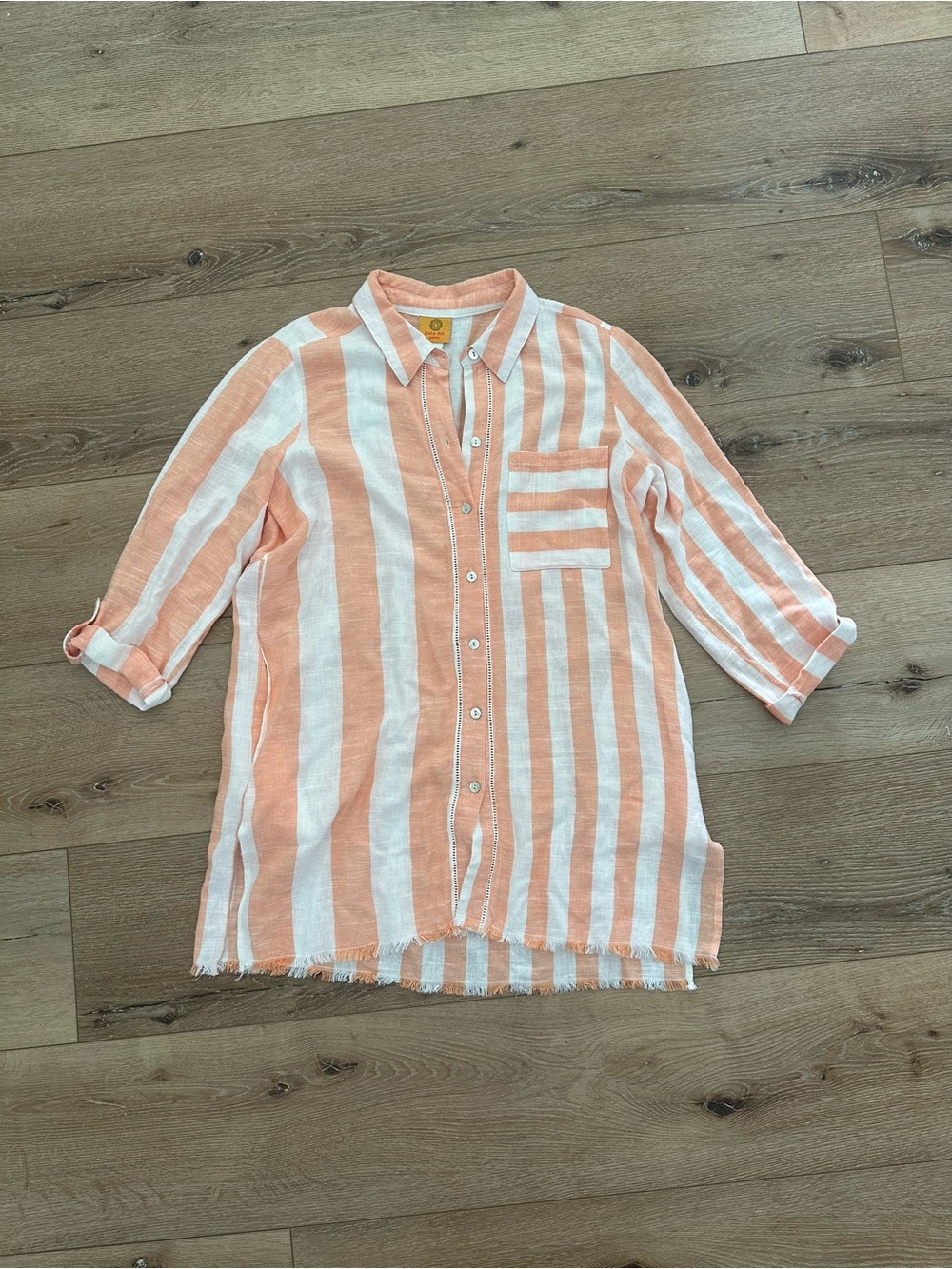 Striped Button Down Tunic | Resort Wear Coastal Beach Cover Up